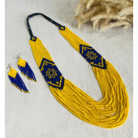 Ukrainian Styles Yellow Seed Bead Jewelry Set- Kuoli 
